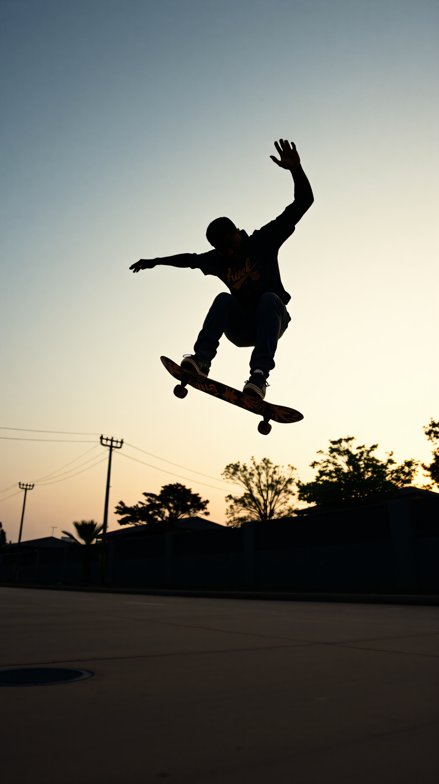 Skateboarder Sunset Jump Silhouette Wallpaper, skateboarder, silhouette, sunset, skateboarding, action, sports