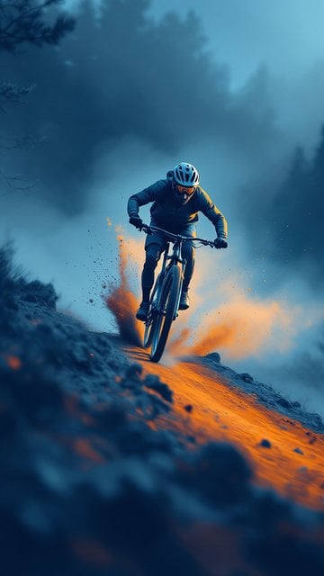 Dynamic Mountain Biking Action Wallpaper