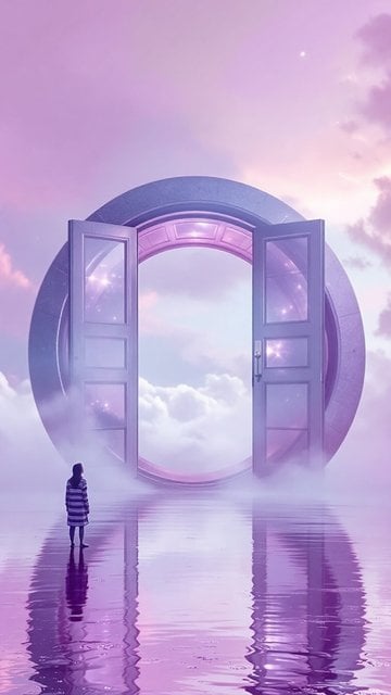 Mystical Purple Portal to Dream Clouds