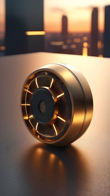 Golden Tech Device City Sunset Mobile Wallpaper