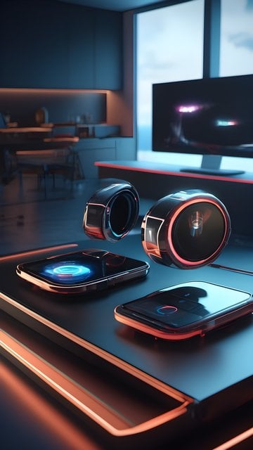 Sleek Futuristic Tech Devices with Neon Accents