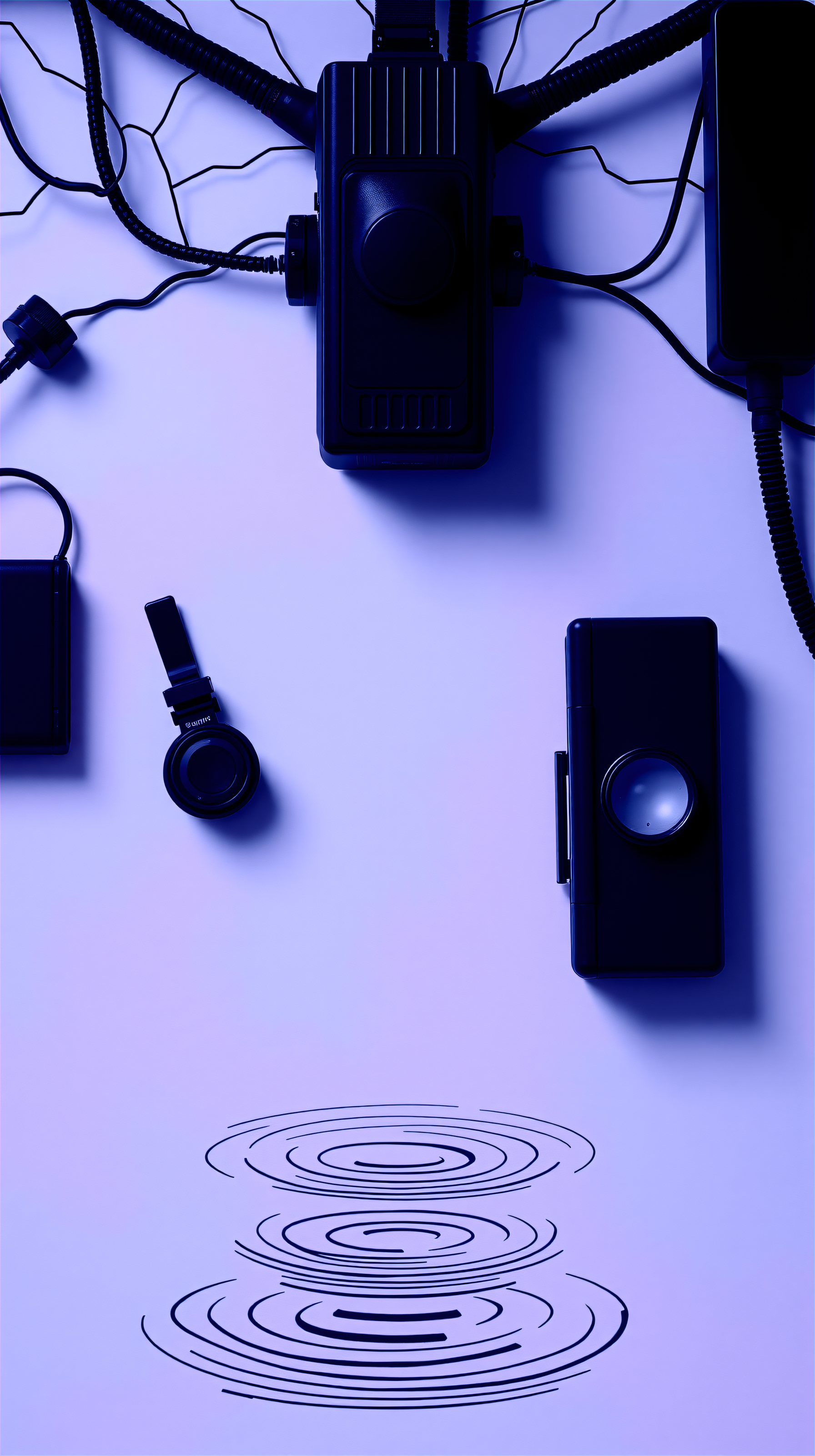 Cool Monochromatic Tech Gadgets Lavender Wallpaper, tech, technology, gadgets, minimalist, futuristic, blue