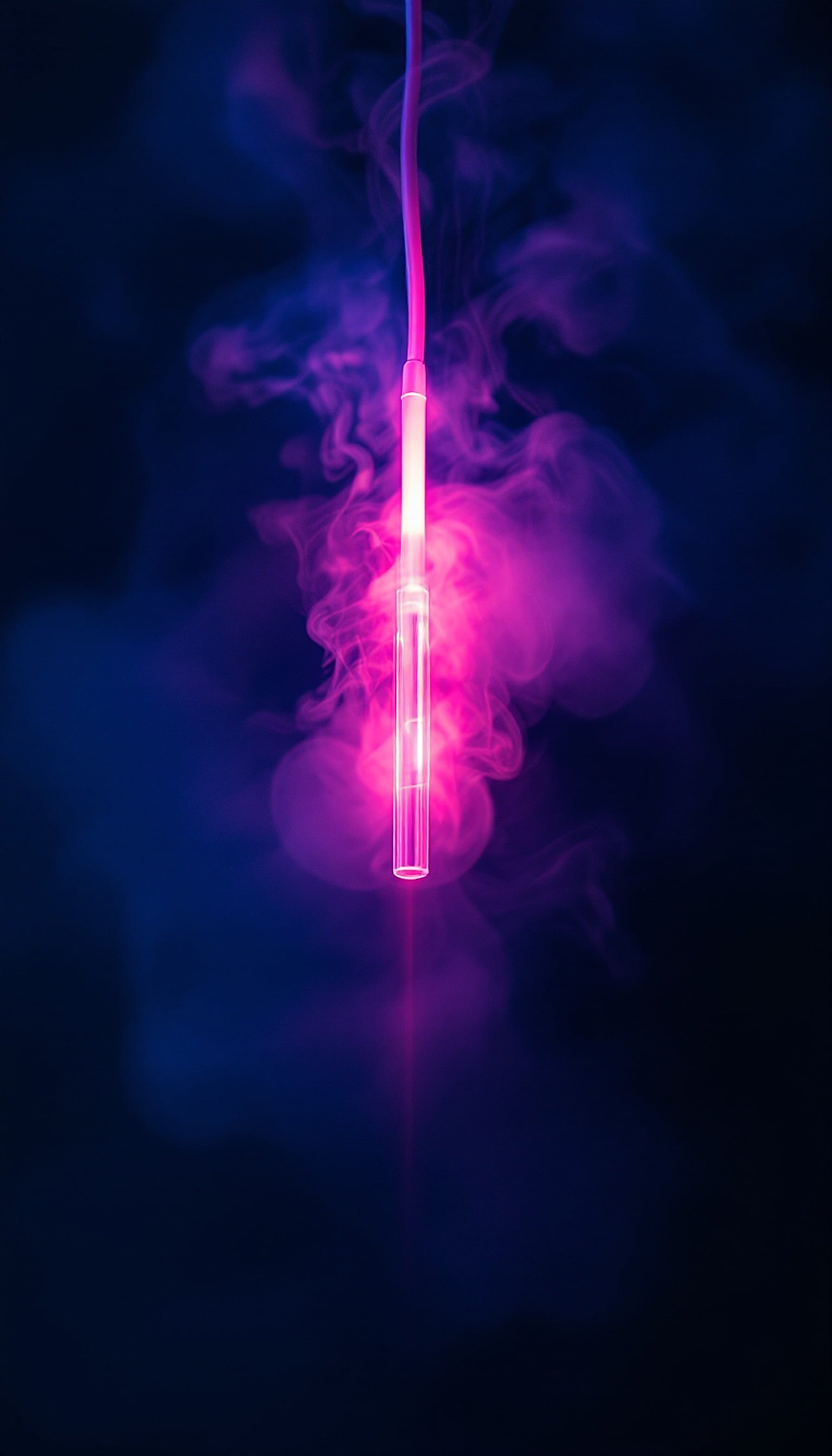 Neon Pink Light Tube Smoke Dark Aesthetic, neon light, pink glow, smoke, abstract, dark aesthetic, purple smoke