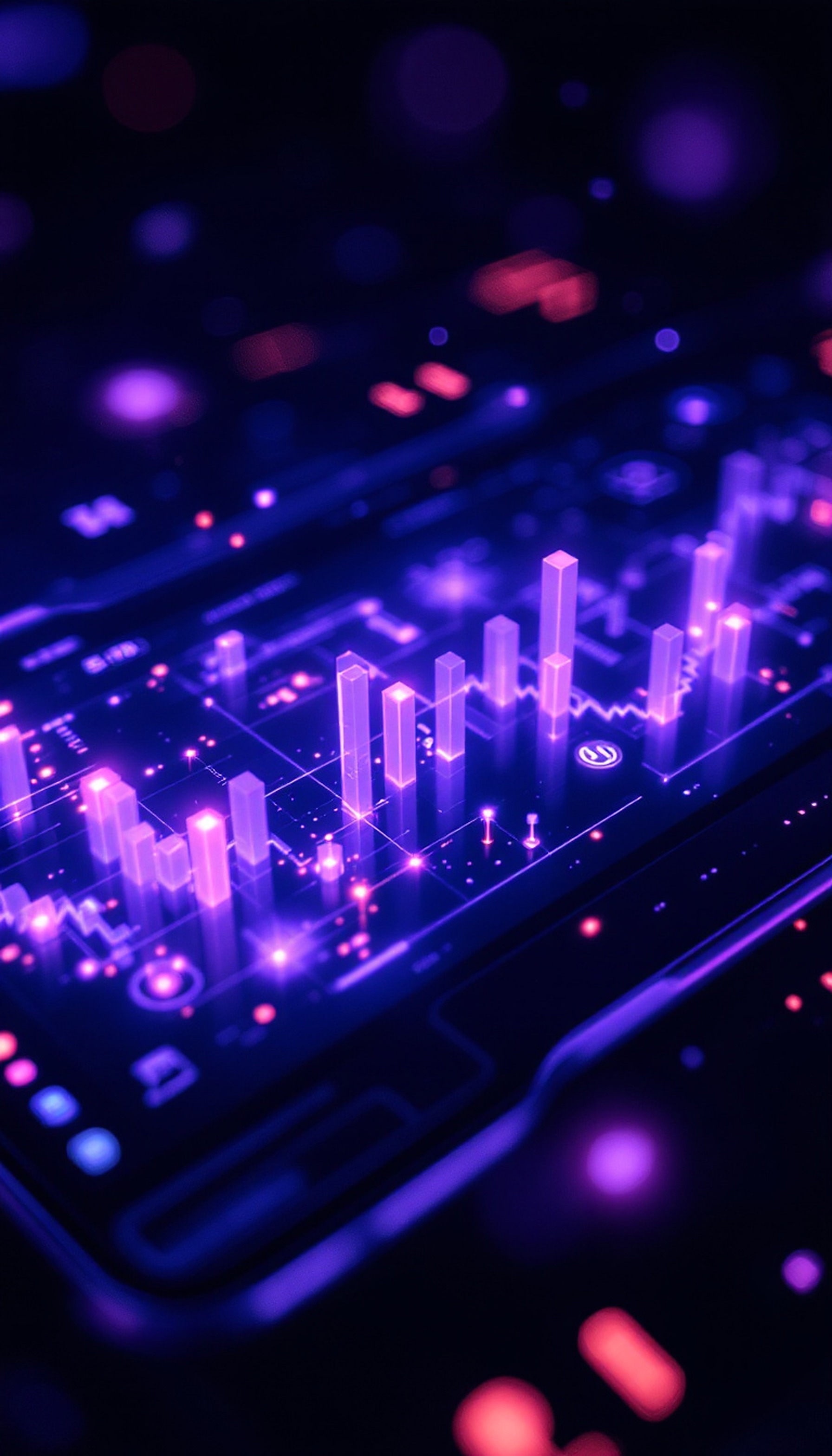 Neon Cyberpunk Interface Phone Wallpaper, cyberpunk, neon, futuristic, interface, tech, abstract
