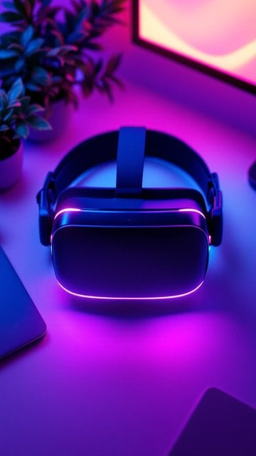 Neon VR Headset Aesthetic Wallpaper