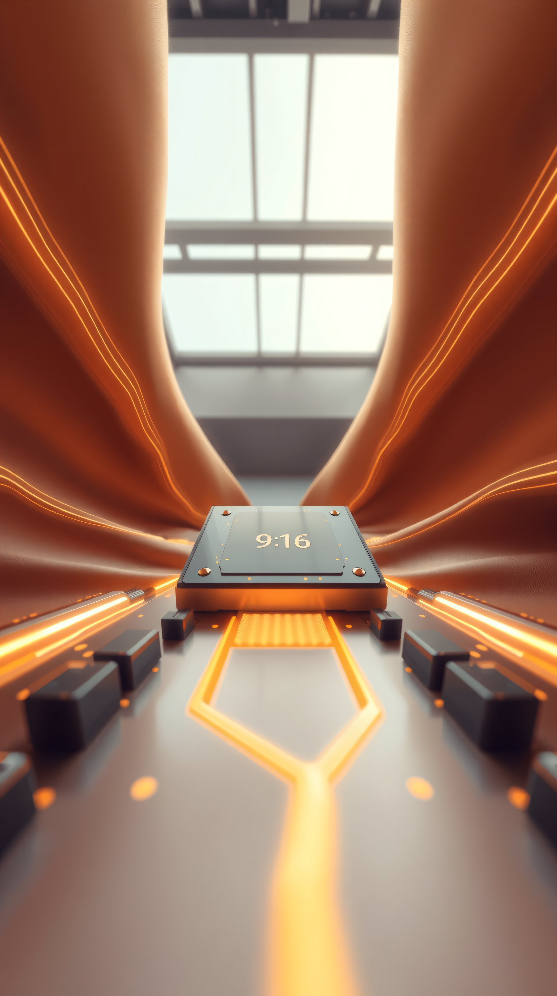 Abstract Orange Glow Tech Circuit, abstract, futuristic, tech, circuit, glowing lines, orange