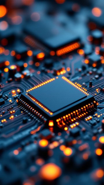 Glowing Circuit Board Microchip Wallpaper