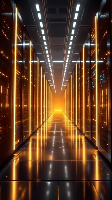 Futuristic Data Center Server Room Wallpaper