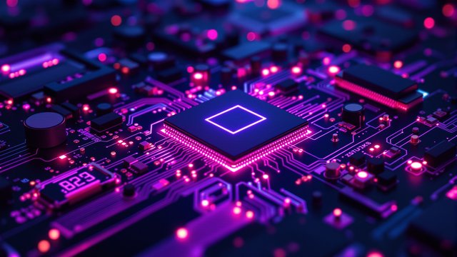 Neon Pink Purple Circuit Board CPU Wallpaper