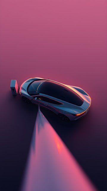 Futuristic Electric Car Charging Aesthetic Wallpaper