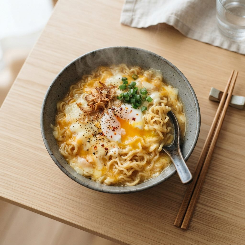 컵라면 치즈 계란 풀이
