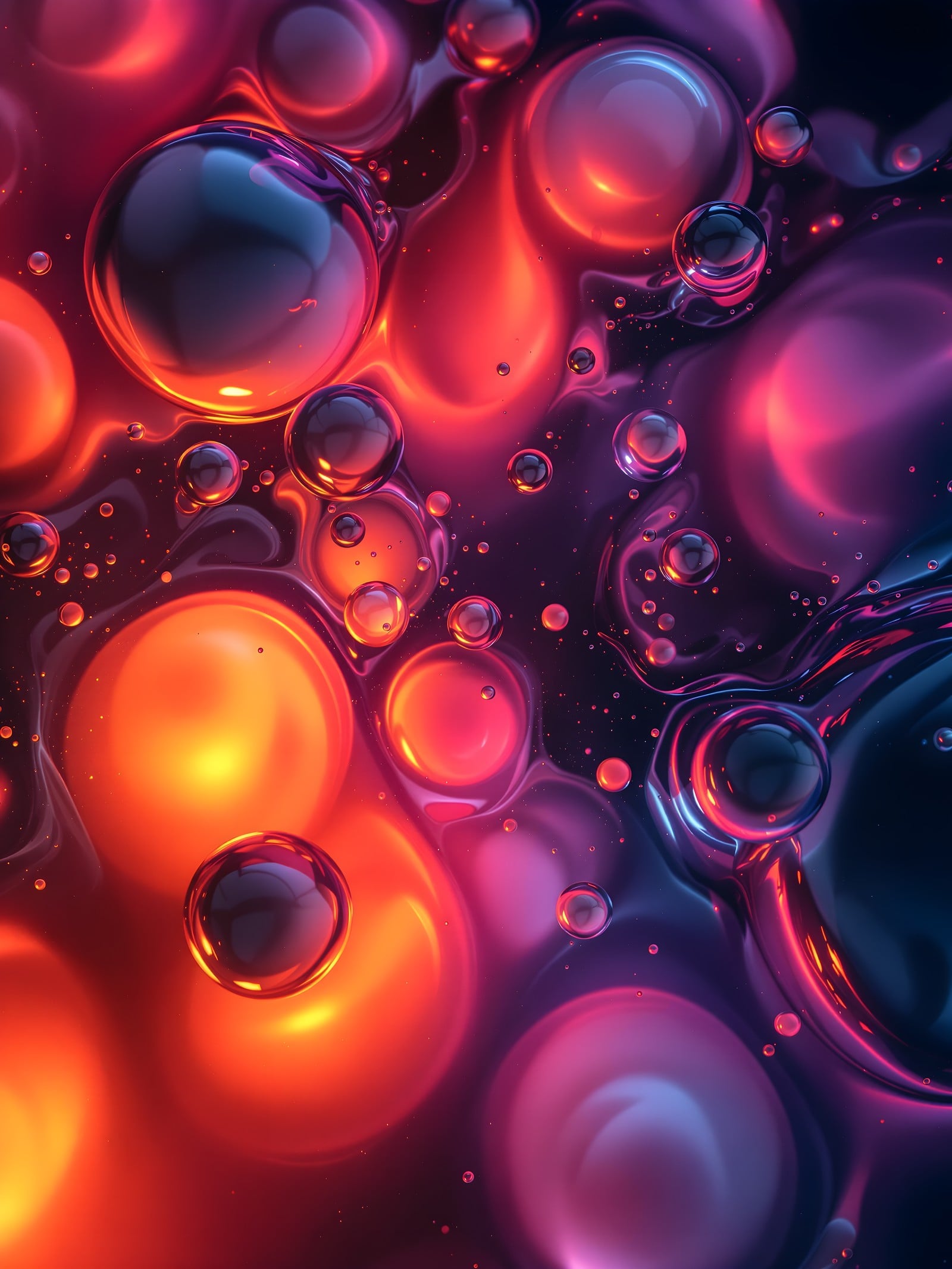 Abstract Neon Bubbles Galaxy Wallpaper, abstract, neon, bubbles, liquid, glowing, gradient