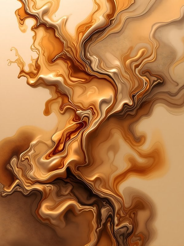 Abstract Gold Liquid Swirl Wallpaper