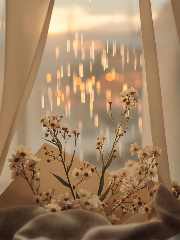Golden Hour Daisies Aesthetic Phone Wallpaper