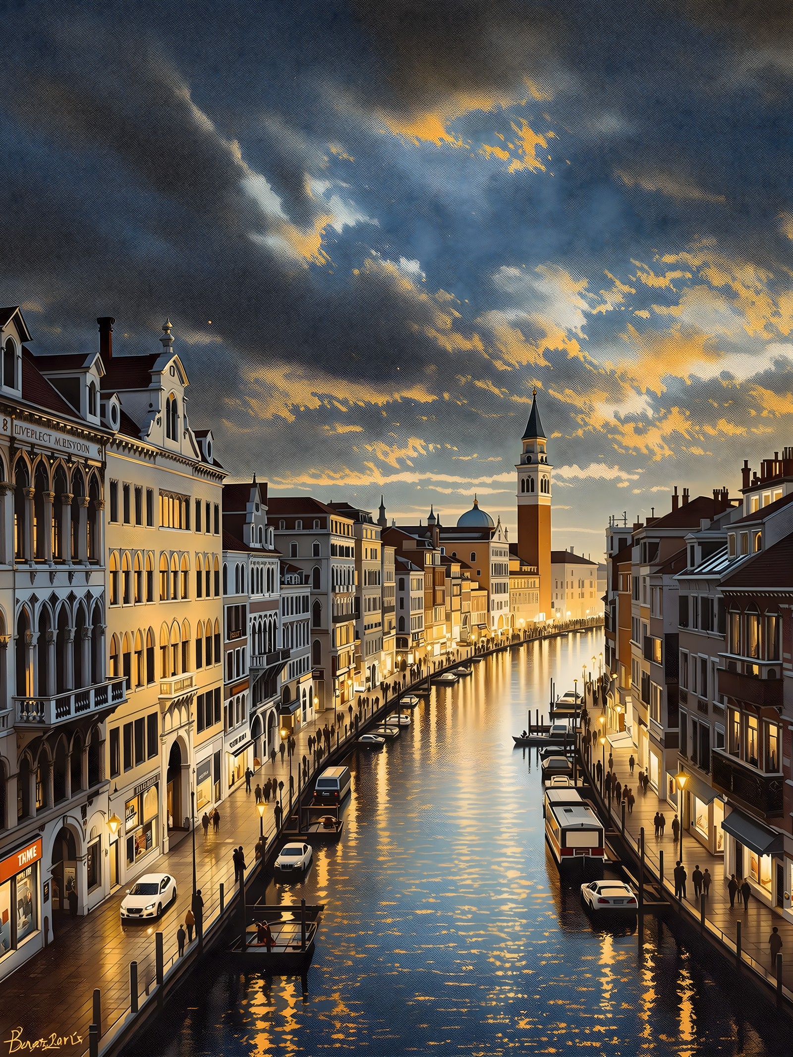 Evening Grand Canal Venice Cityscape Wallpaper, venice canal, cityscape, evening lights, urban wallpaper, grand canal, european architecture