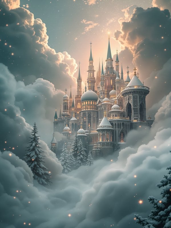 Enchanted Winter Castle in Cloud Kingdom