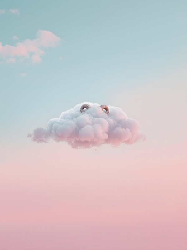 Pastel Cloud with Horns Aesthetic Wallpaper