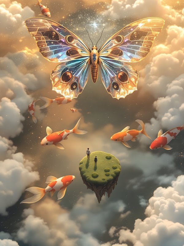 Celestial Butterfly Koi Dream