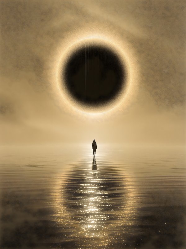 Cosmic Eclipse over Serene Waters